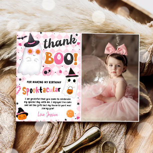 Carte De Remerciements Pink Halloween mignonne Fantôme Anniversaire Photo
