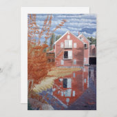 Carte De Remerciements Pink House in Autumn (Devant / Derrière)