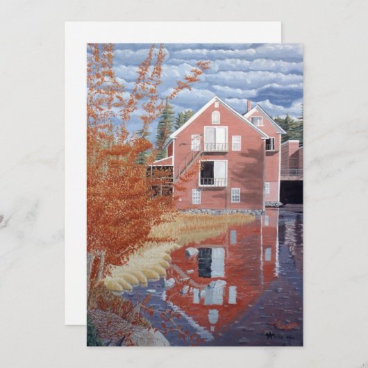 Carte De Remerciements Pink House in Autumn (Devant / Derrière)