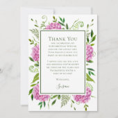 Carte De Remerciements Pink Hydrangeas 60th Birthday  (Devant)