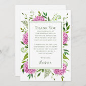 Carte De Remerciements Pink Hydrangeas 70th Birthday  (Devant / Derrière)