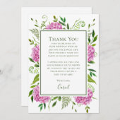 Carte De Remerciements Pink Hydrangeas 85th Birthday  (Devant / Derrière)