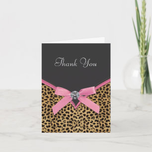 Carte De Remerciements Pink Leopard Thank You Cards