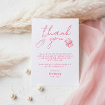 Carte De Remerciements Pink Milk Bottle Champagne Baby Shower Thank You<br><div class="desc">Funny whimsical baby shower small thank you card</div>