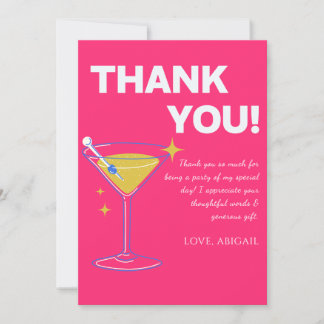 Carte De Remerciements Pink Minimalist 30th Birthday Thank You Cards   