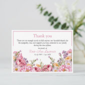 Carte De Remerciements Pink peonies floral frame funeral (Debout devant)