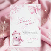 Carte De Remerciements Pink Polar Bear Thank You Card