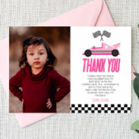 Pink Racecar Race Car Custom Photo Anniversaire