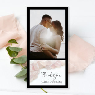 Carte De Remerciements Pink Rose Quartz Wedding Thank You Photo Card