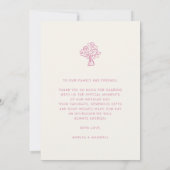 Carte De Remerciements Pink Script manuscrit Mariage tendance voiture (Dos)