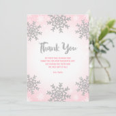 Carte De Remerciements Pink Silver Winter ONE derland Anniversaire (Debout devant)