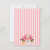 Carte De Remerciements Pink Stripe Floral Baby Shower Thank You card (Dos)