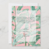 Carte De Remerciements Pink Tropical Banana Palm Feuille Mariage (Dos)