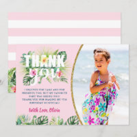 Pink Tropical Floral Girls Beach Party Photo