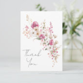 Carte De Remerciements Pink Wildflower (Debout devant)