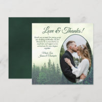 Pins vert Foggy Arbres Mariage rustique Oval Photo