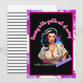 Carte De Remerciements Pinup_ Infirmière Badass (Devant / Derrière)