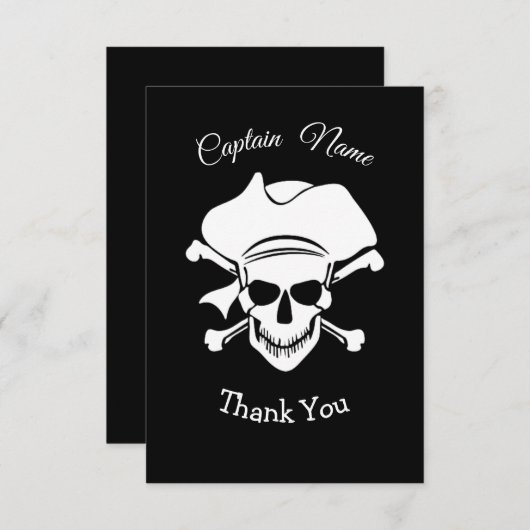 Carte De Remerciements Pirate (Devant / Derrière)