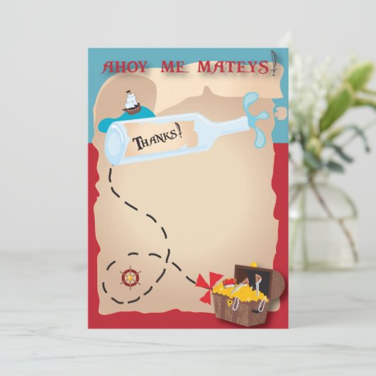 Carte de remerciements pirate (Debout devant)