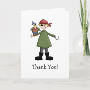 Carte De Remerciements Pirates · Pirate et Perroquet