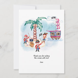 Carte De Remerciements Pirates Treast Hunt Map Enfants Garçon Anniversair