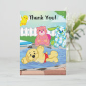 Carte De Remerciements Piscine de sensation d'été (Debout devant)