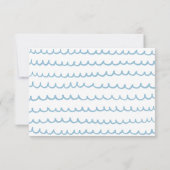 Carte De Remerciements Piscine et plage Vagues bleu marine | Anniversaire (Dos)