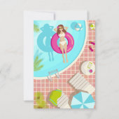 Carte De Remerciements Piscine fille en bikini blanc plage d'été (Devant)