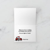 Carte De Remerciements Pistes Heureuses Choo Choo (Intérieur)