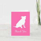 Carte De Remerciements Pit Bull Chien Baby shower rose fille Pitbull (Devant)