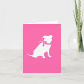Carte De Remerciements Pit Bull Chien Baby shower rose fille Pitbull (Devant)