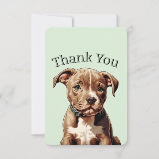 Carte de remerciements Pitbull personnalisable (Devant)