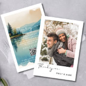 Carte De Remerciements Pittoresque Aquarelle Pine tree Lac mariage