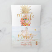 Carte De Remerciements PixDezines Aloha Pineapples/Coral/Mahalo (Intérieur)