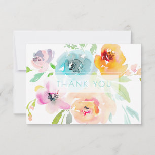 Carte De Remerciements PixDezines Baby Shower Aquarelle Floral Printanier