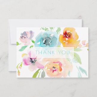 Carte De Remerciements PixDezines Baby Shower Aquarelle Floral Printanier