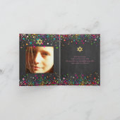 Carte De Remerciements PixDezines Chalkboard Rainbow Confetti/Merci (Intérieur)