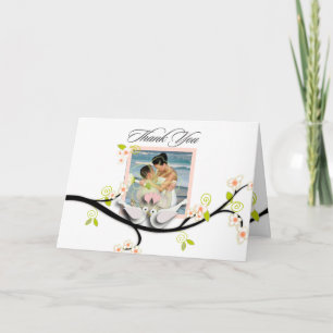 Carte De Remerciements PixDezines colombes d'amour/couleur de fond diy
