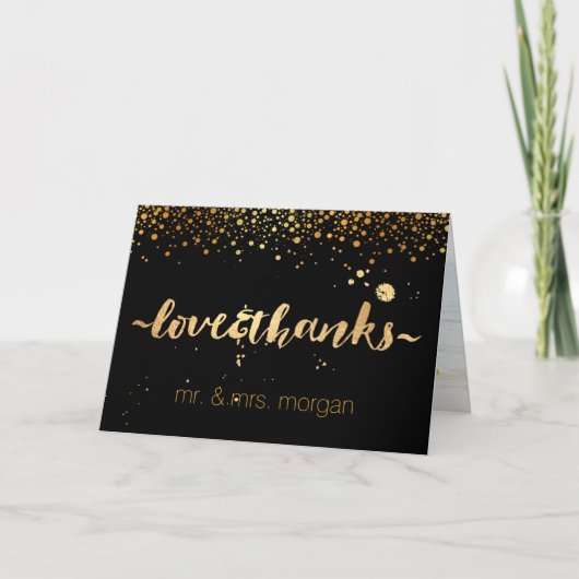 Carte De Remerciements PixDezines éblouissantes/fantaisies d'or/merci (Devant)