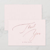 Carte De Remerciements PixDezines Elegant Luxe Calligraphie Rose Or (Devant / Derrière)