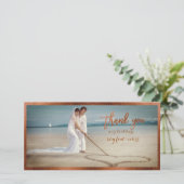 Carte De Remerciements PixDezines fausse structure en cuivre/merci photo (Debout devant)