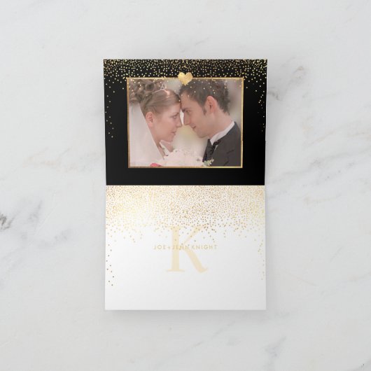 Carte De Remerciements PixDezines Faux taches d'or/Merci (Intérieur)