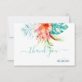 Carte De Remerciements PixDezines H2 Fleurs et feuillages tropicaux (Devant)