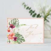 Carte De Remerciements PixDezines H2 Fleurs Paradis Tropical Remerciement (Debout devant)