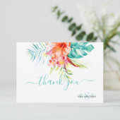 Carte De Remerciements PixDezines H2 Fleurs tropicales+Foliage (Debout devant)