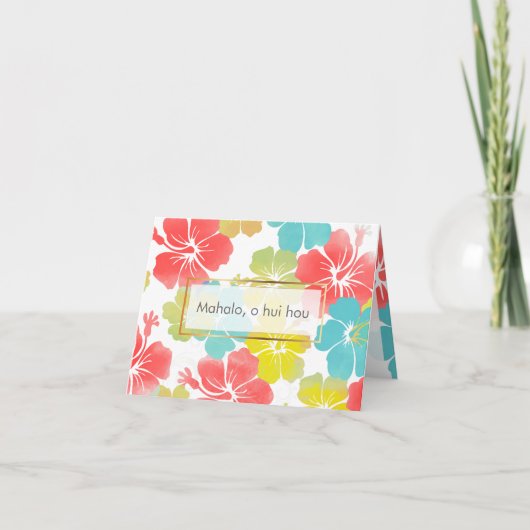Carte De Remerciements PixDezines mahalo, o hui hou/hibiscus (Devant)