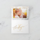 Carte De Remerciements PixDezines Marble+Faux Or/Remerciment de Mariage (Intérieur)