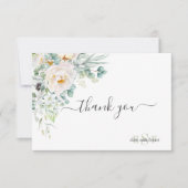 Carte De Remerciements PixDezines Monogramme Pivoines Anémone Aquarelle (Devant)