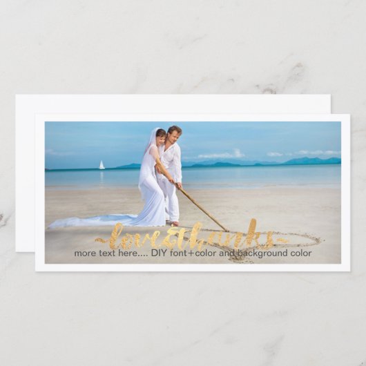 Carte De Remerciements PixDezines photo mariage merci/do-it-yourself arri (Devant / Derrière)