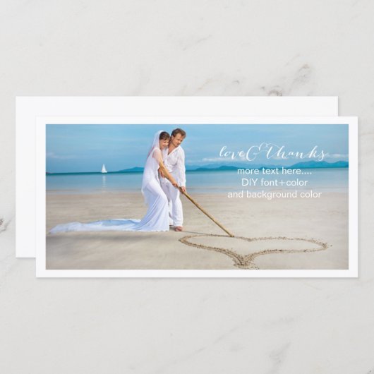 Carte De Remerciements PixDezines photo mariage merci/do-it-yourself arri (Devant / Derrière)